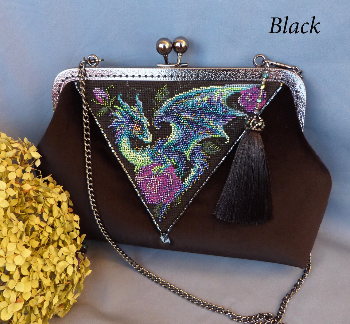 Blue dragon velvet crossbody bag /Gothic lolita dragon purse / Etsy