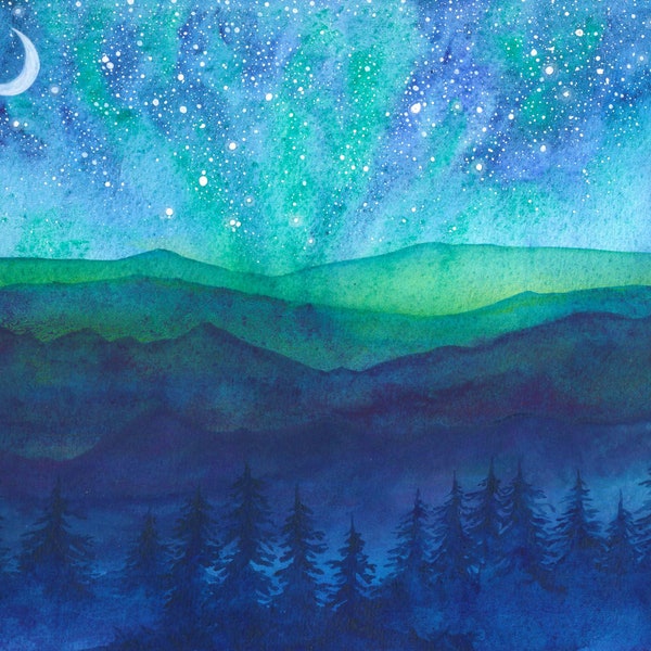 Celestial Watercolor - Etsy