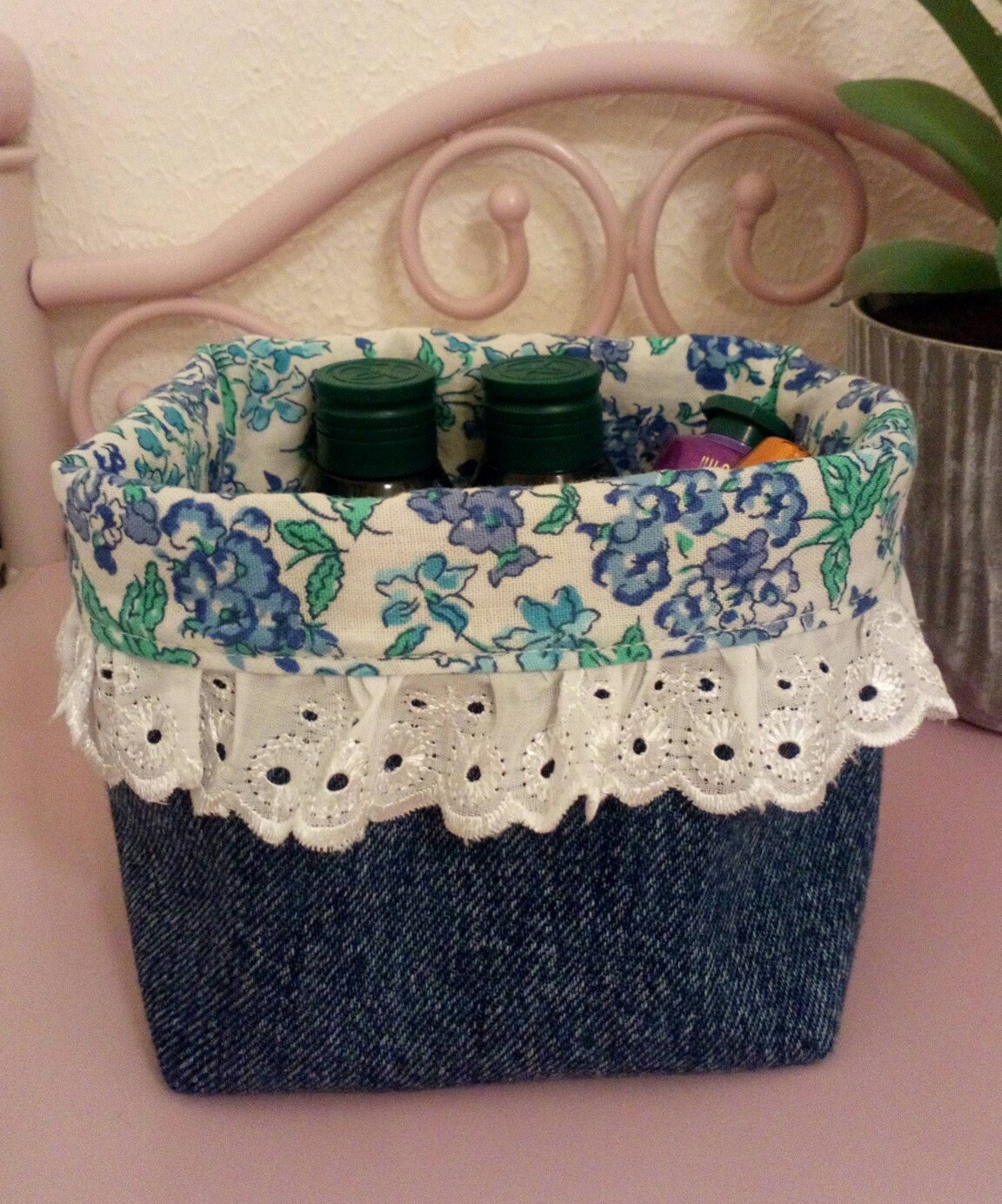 Panière de Rangement en Jean Recyclé