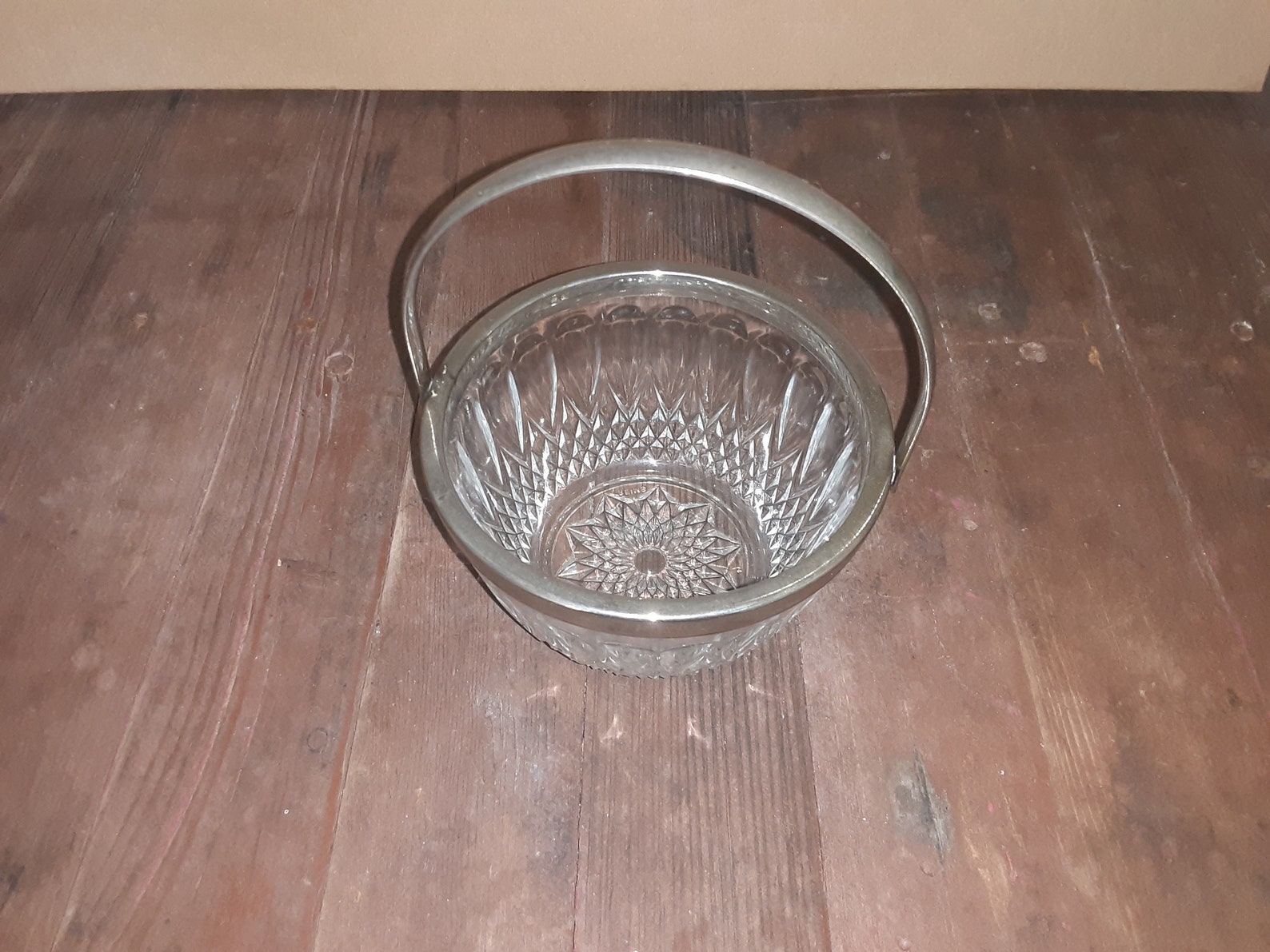 Vintage Glass Bowl Made in Reims France With Chrome Handle Etsy