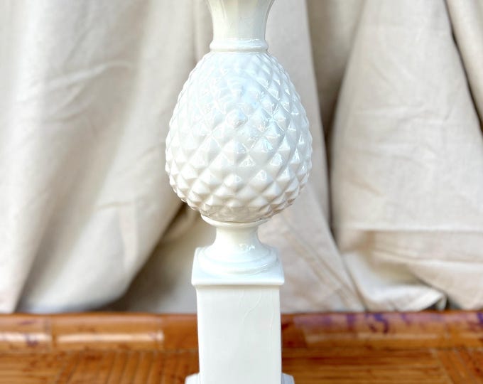 White Ceramic Pineapple Table Lamp - 1970's