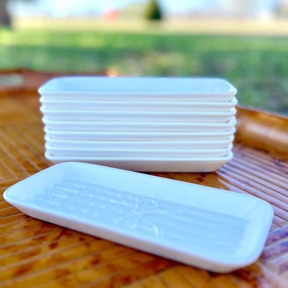 METLOX POTTERY - Set of 9 Asparagus Serving Plates