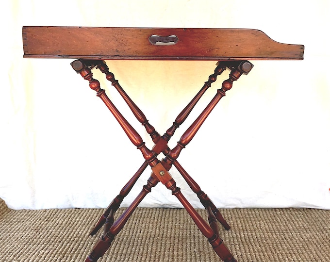 An English Mahogany Butler's Tray Table on Stand, c. 1800