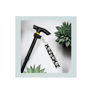 Correa de muñeca para bastón de algodón: calaveras góticas, accesorio de bastón para ayudar a la movilidad.