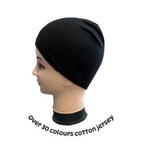 COTTON JERSEY : Chemo sleep Hat, Alopecia Cap, Under Headscarf , Hijab, Skull Cap