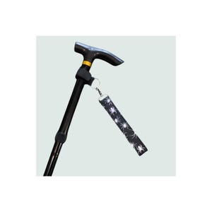 Cotton Walking Stick Wrist Strap: Black Spiders Mobility Aid Cane Accessory.
