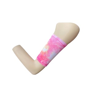 Diabetes CGM Cover :Orange Galaxy Spandex. Freestyle Libre, Dexcom, Omnipod, Tattoo, Bicep Sleeve