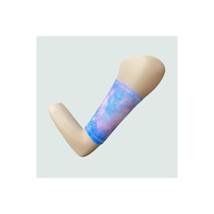 PICC Line Cover:Pale Blue Spandex. Diabetes CGM, Freestyle Libre, Dexcom & Tattoo Bicep Sleeve