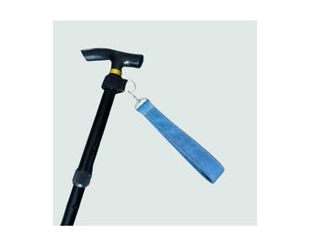 Denim Walking Stick Wrist Strap: Mobility Aid Cane Accessory.