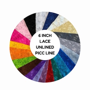 Kanten PICC Line-hoes: diabetes CGM-mouw, tattoo-armband, niet-gevoerd, 6 inch lang.