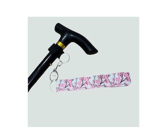 Walking Stick Wrist Strap: Ribbon Blossom Mobility Aid Cane Accessory.