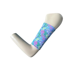 SCUBA Diabetes CGM Cover: Freestyle Libre, Dexcom,Omnipod-Dash. Blue Butterfly Bicep Sleeve