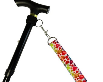 Walking stick strap wristlet.Walking cane or crutch handle loop with adjustable universal wrap fastner. Mobility, diability aide.LHB