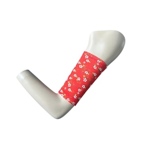 SCUBA Diabetes CGM Cover: Freestyle Libre, Dexcom,Omnipod-Dash. Red Floral Bicep Sleeve