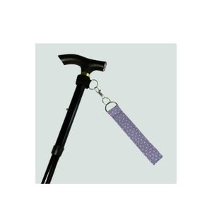 Lilac Walking Stick Wrist Strap: Cotton Mobility Aid Cane Accessory.