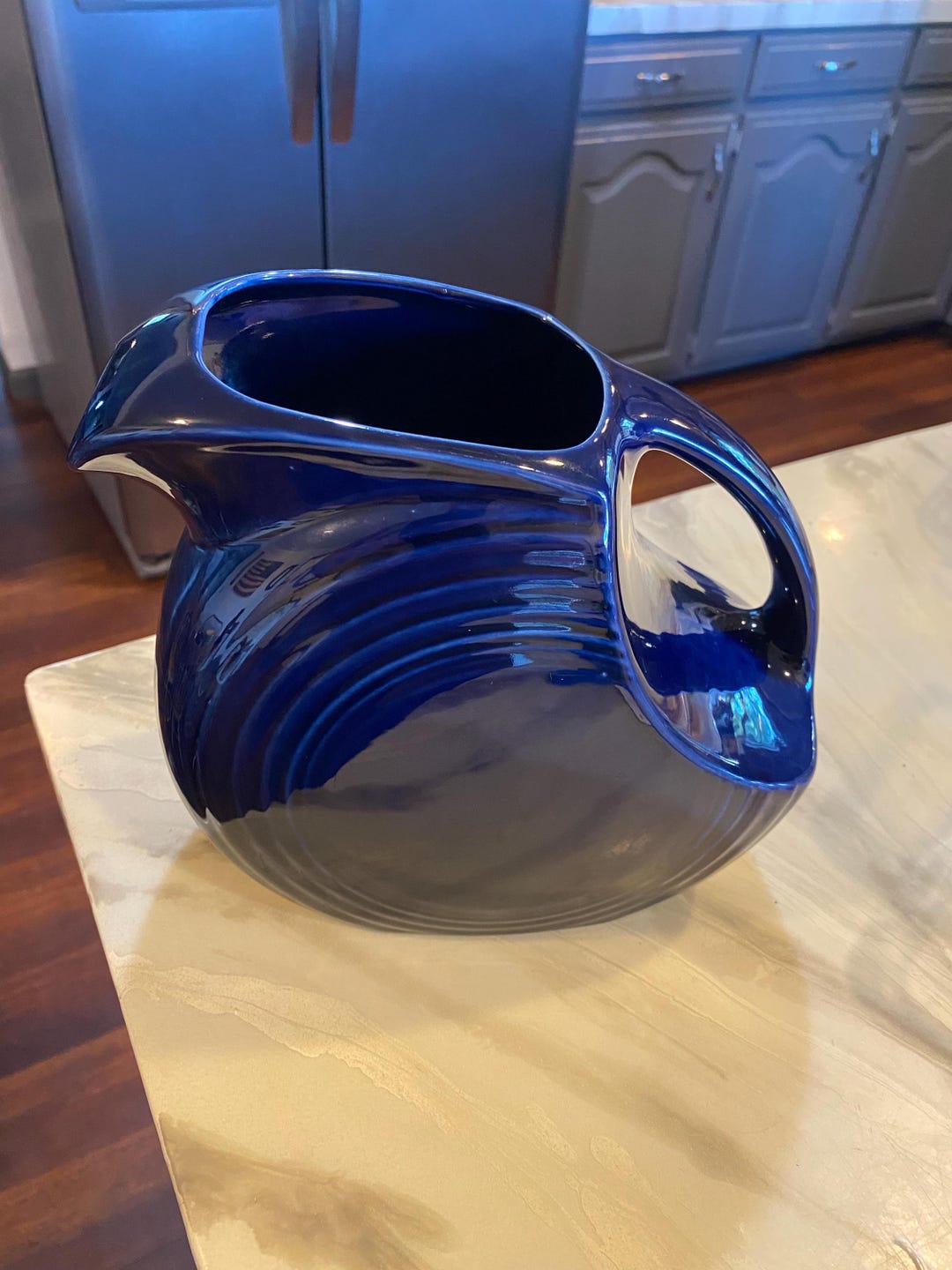 Vintage Fiesta Cobalt Blue Disc Pitcher-great Collectible for Any ...