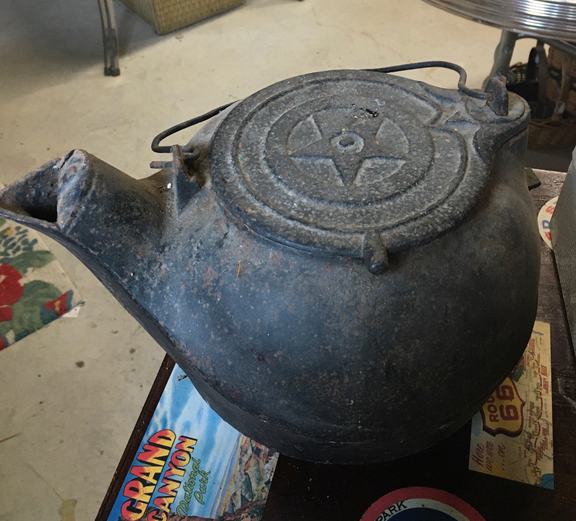 Antique Cast Iron Tea Kettle8 With Grate MarkPerfect For Etsy