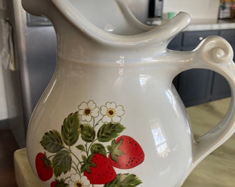 Vintage McCoy Strawberry Pitcher-Great Addition To Any Collection Or Kitchen!