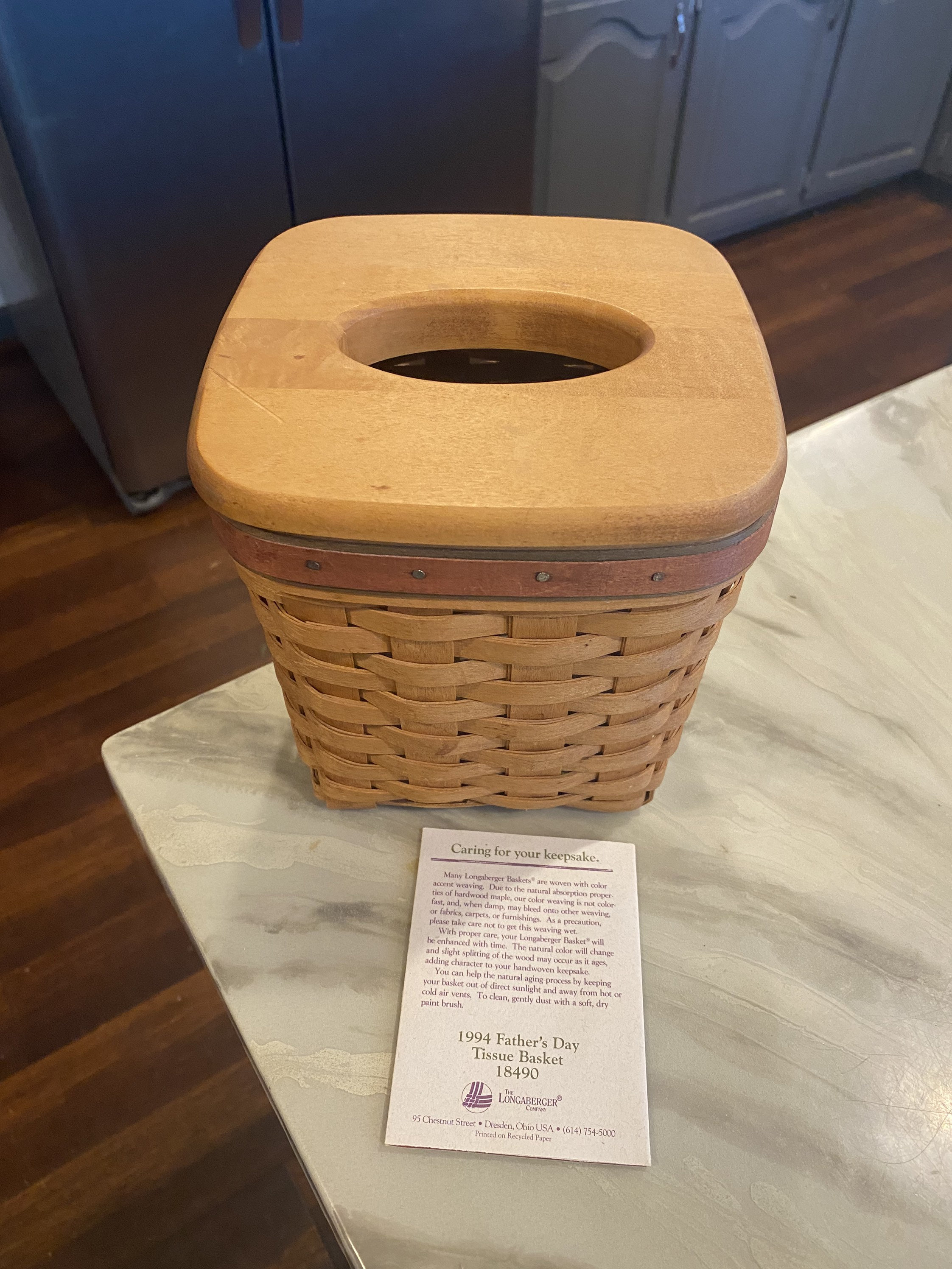 New! Tall Tissue Basket Liner from Longaberger Paprika fabric 