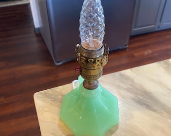 Vintage 1940’s Jadeite Bedside Table Lamp-Beautiful Look-Great Gift!