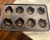 Vintage Cast Iron Fall Harvest Muffin Cornbread Mold Pan-Perfect For Any Kitchen Or Collection