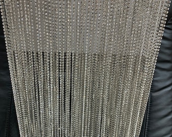 Rhinestone fringe 12”
