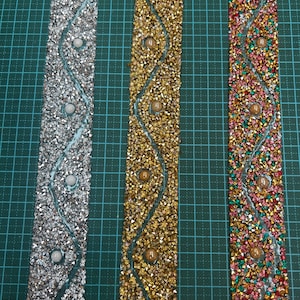 Rhinestone pearl hot fix trim