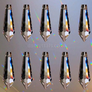 Móvil colgante Rainbow Maker, atrapasol de cristal de plomo completo, 38 mm x 10 gotas, cuentas de prisma Feng Shui, chakras o para agregar al carillón de viento