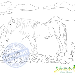 Leather Pattern 5 Pack Horses