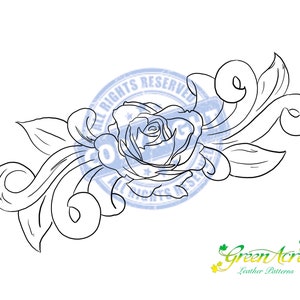 Leather tooling pattern rose