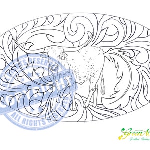 Longhorn Leather Tooling Pattern