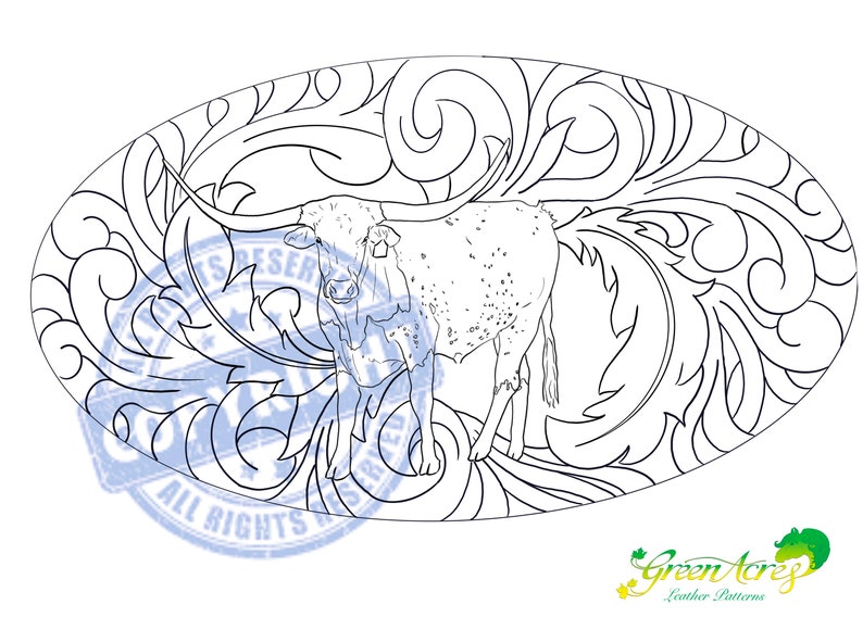 Longhorn Leather Tooling Pattern Etsy