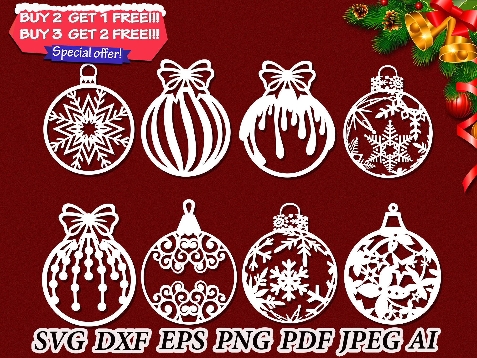 Christmas Svg Bundle Christmas Bundle Svg Decorations Etsy