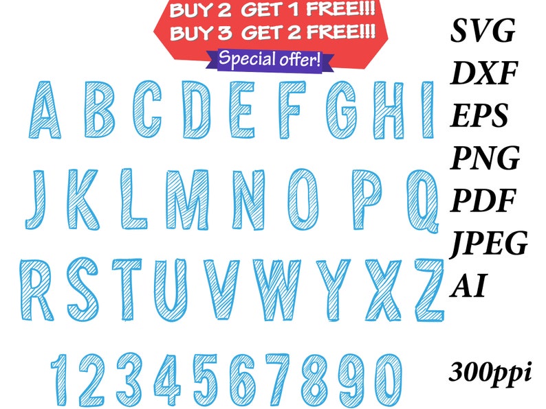 Drawn alphabet SVG Font drawn font svg painted font svg silhouette font svg stencil font svg cricut font PNG AI eps dxf #145