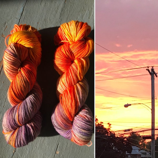 Neighborhood Sunset Simple Sock
