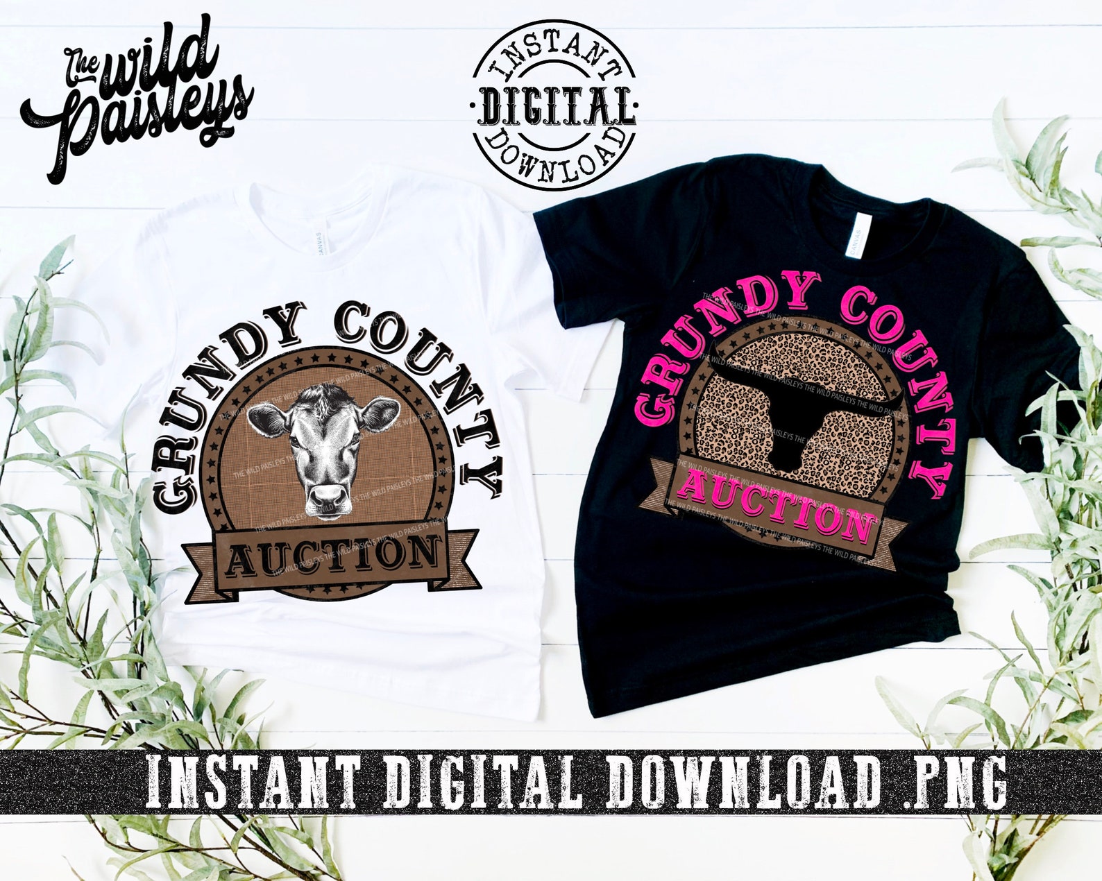 DIGITAL BUNDLE Grundy County Auction PNG Digital File Only Etsy
