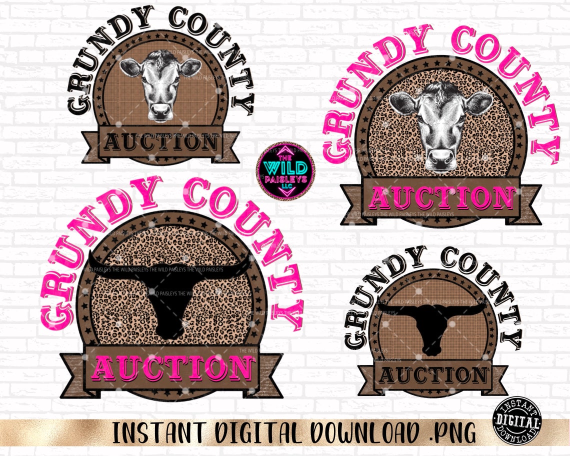 DIGITAL BUNDLE Grundy County Auction PNG Digital File Only Etsy
