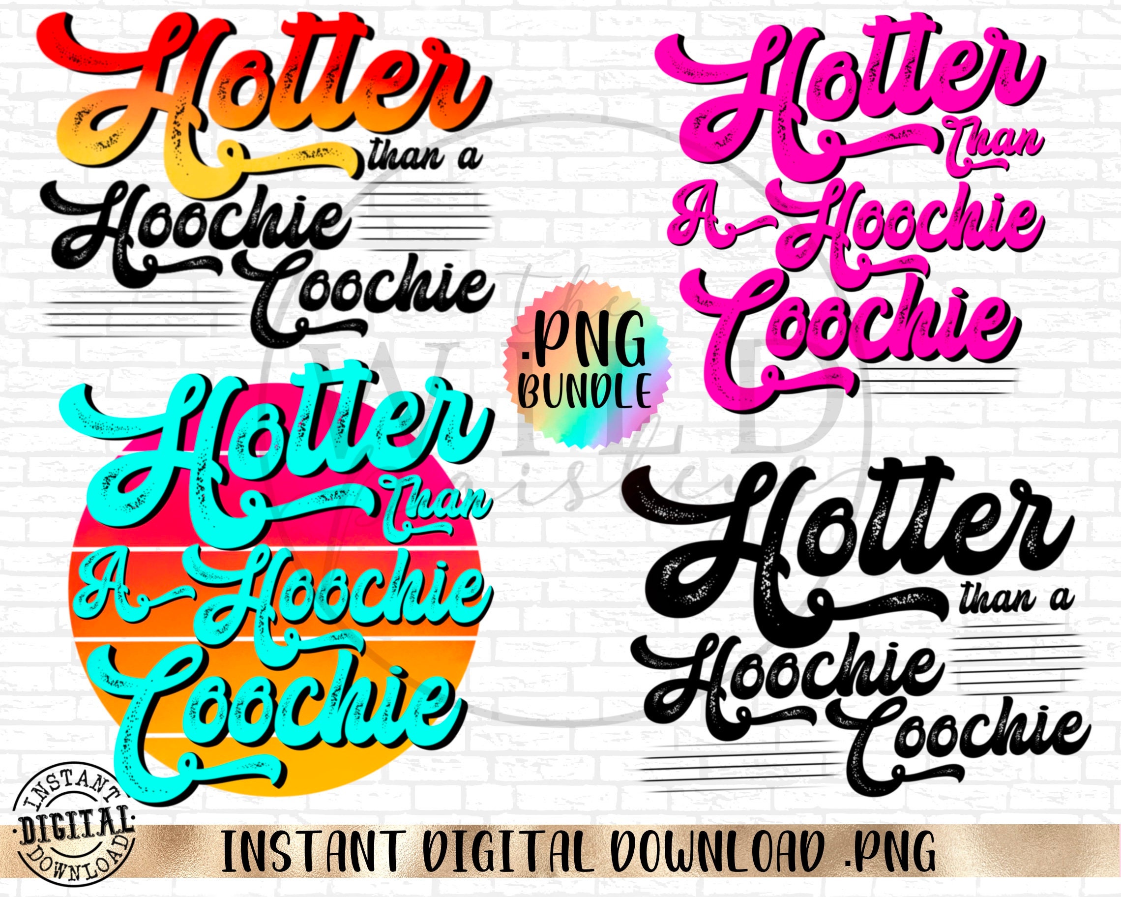 DIGITAL Hotter than a hoochie coochie png Digital File Only Instant D…