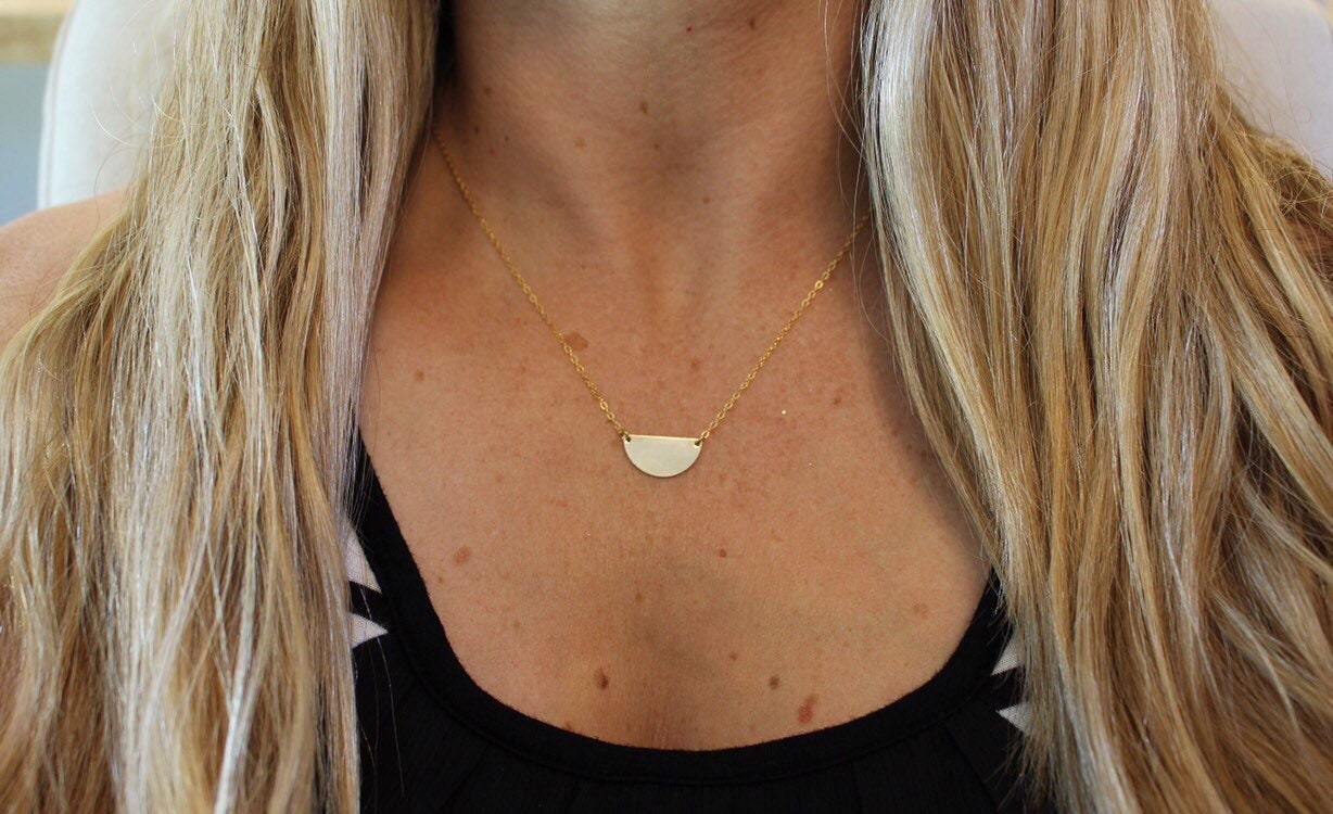 Half Circle Necklace in 14/20 Gold-fill 