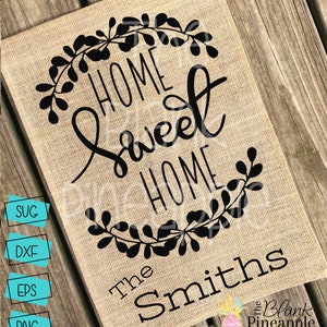 Garden Flag SVG Cut File, Home Sweet Home Cut File Png, Svg, Eps, & Dxf, Cut file for Garden Flag, Digital Download, Garden Flag cut file