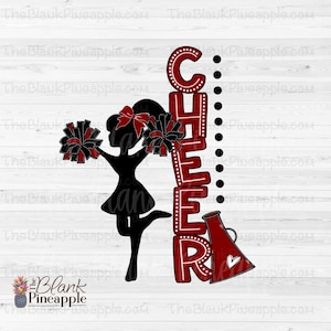 Cheer Design PNG, Cheerleader Girl in Maroon, Cheerleading Sublimation Design, Cheerleader PNG 300dpi
