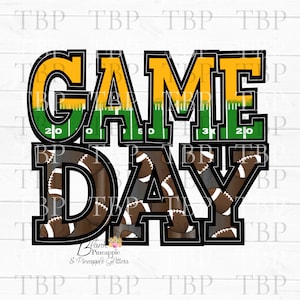 Football Design PNG, Football Game Day Yellow Gold Football sublimation design, Football Design, Football Game Day design gold hex ffb612