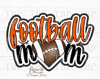 Football Design PNG, Orange Football Mom Design, Football Mom PNG, Football Sublimation Design, Football Mom Sublimation Design, dpi 300 PNG