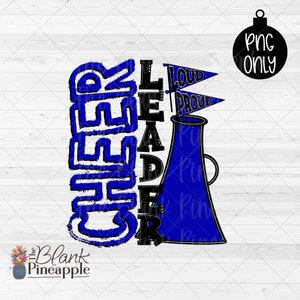 Cheer Design PNG, Cheerleader Loud and Proud Megaphone in Blue PNG, Cheerleading design, Cheer sublimation design PNG