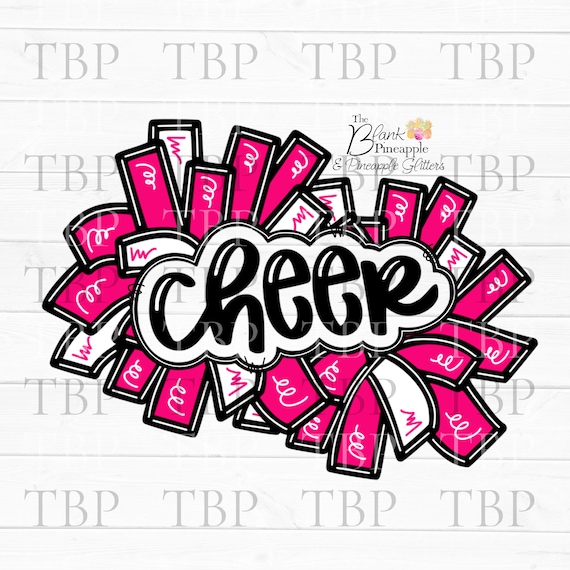 Cheer Design PNG Cheer Pom Poms in Pink PNG Cheer Etsy