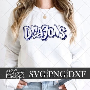 Dragons Mascot Cutting File SVG, Dragons shirt design. Team mascot design. The Blank Pineapple.