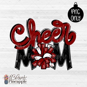 Cheer Design PNG, Cheer Mom Maroon with Pom Pom, Cheer Mom Sublimation design, Cheerleading PNG