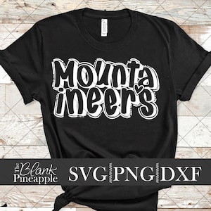 Bergsteiger SVG Schnittdatei, Bergsteiger Maskottchen SVG, Dxf und Png Digital Download, Maskottchen Name Shirt Design. Team-Namen-Design. Handgeschrieben