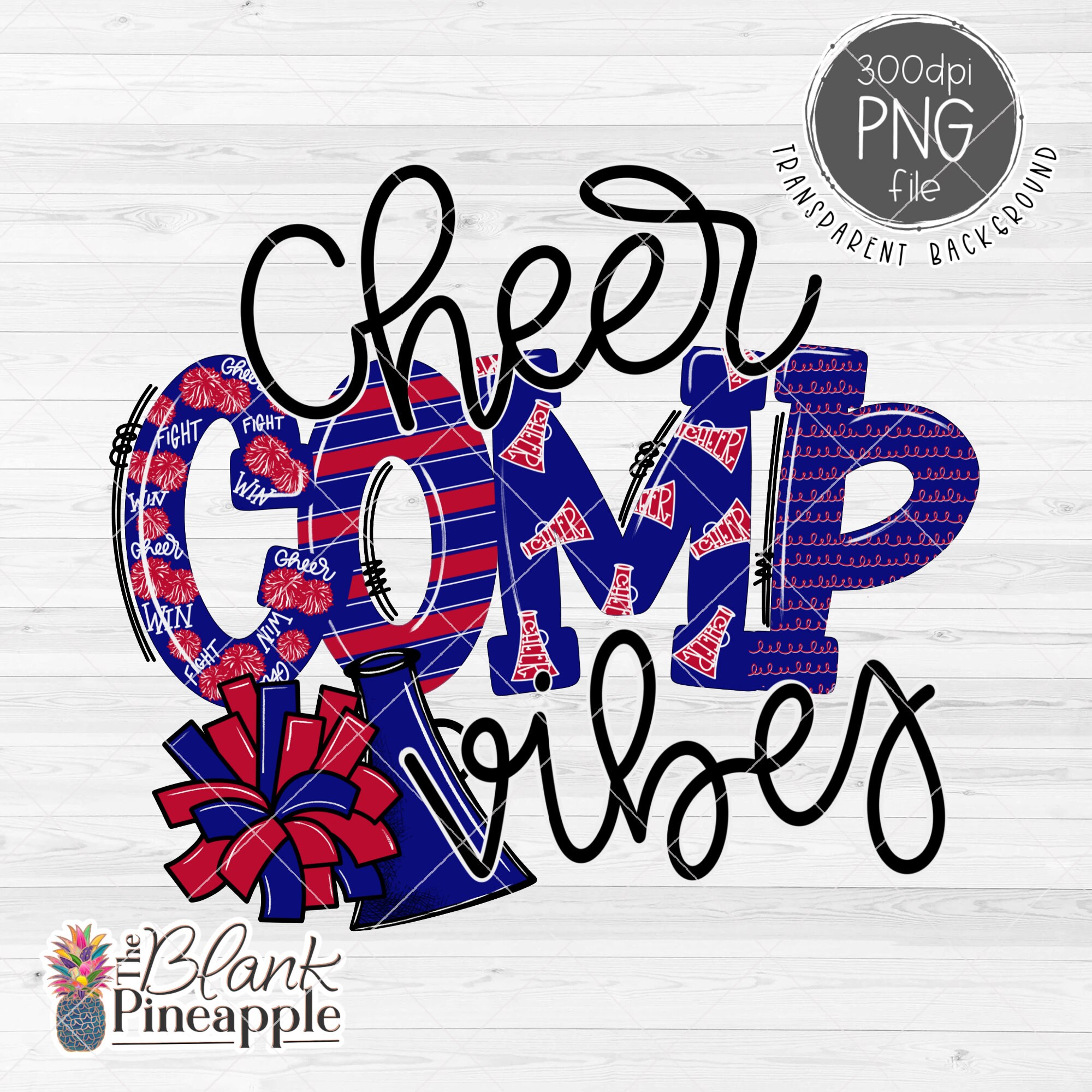 Cheer Comnp Cheer Design PNG, Cheer Comp Vibes in Blue and Red PNG 300dpi, Cheer ...
