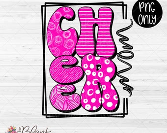 Cheer Design PNG, Cheer Mom Retro in Pink PNG, Cheer sublimation design, Cheerleading Design PNG